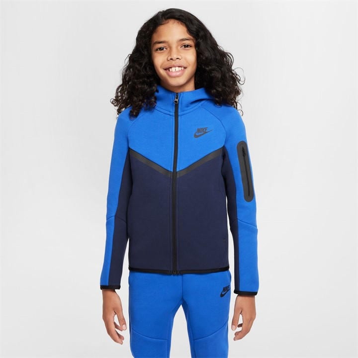 Nike Boys Blue Sportswear Tech Fleece Full-Zip Hoodie Juniors