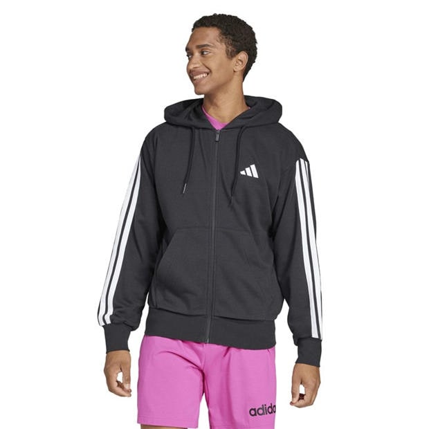 Black/White - adidas - Men's Full Zip Hoodie