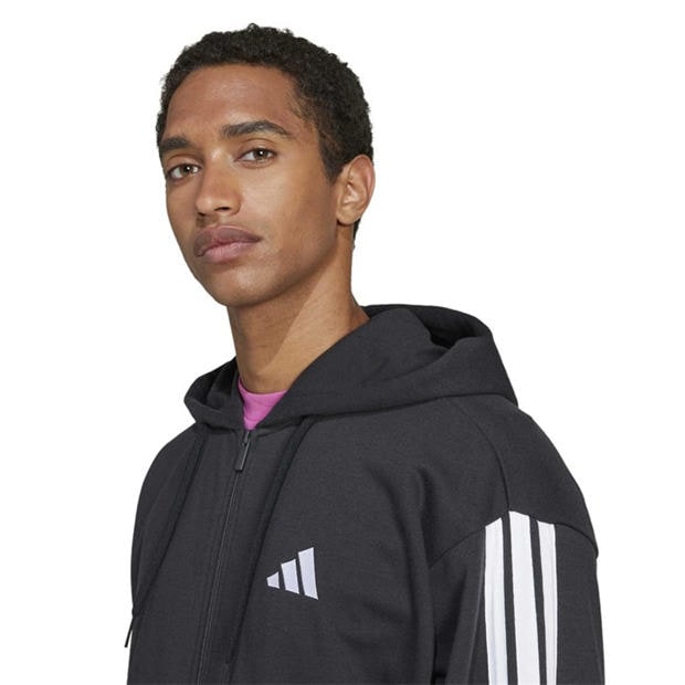 Black/White - adidas - Men's Full Zip Hoodie