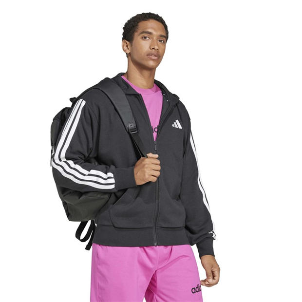 Black/White - adidas - Men's Full Zip Hoodie