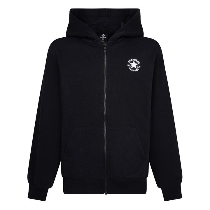 Converse Boys Black Kids' Disc Fzip Zip Hoodie in Size 11 - 12 Years, Sports Direct