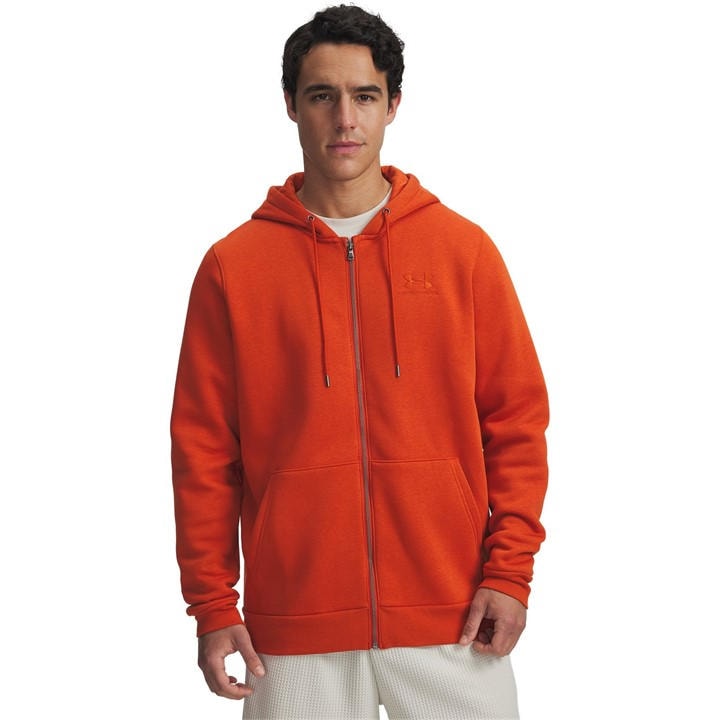 Under Armour Men' Orange Ua Icon Flc Fz Hood in Size S, Sports Direct