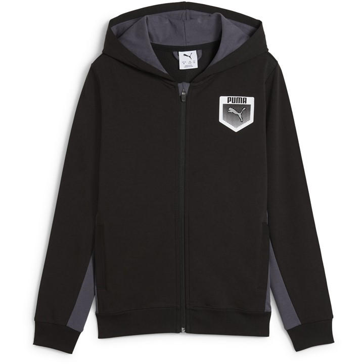 Puma  Kids Black ' Active Full-Zip Hoodie in Size 7 - 8 Years, Sports Direct