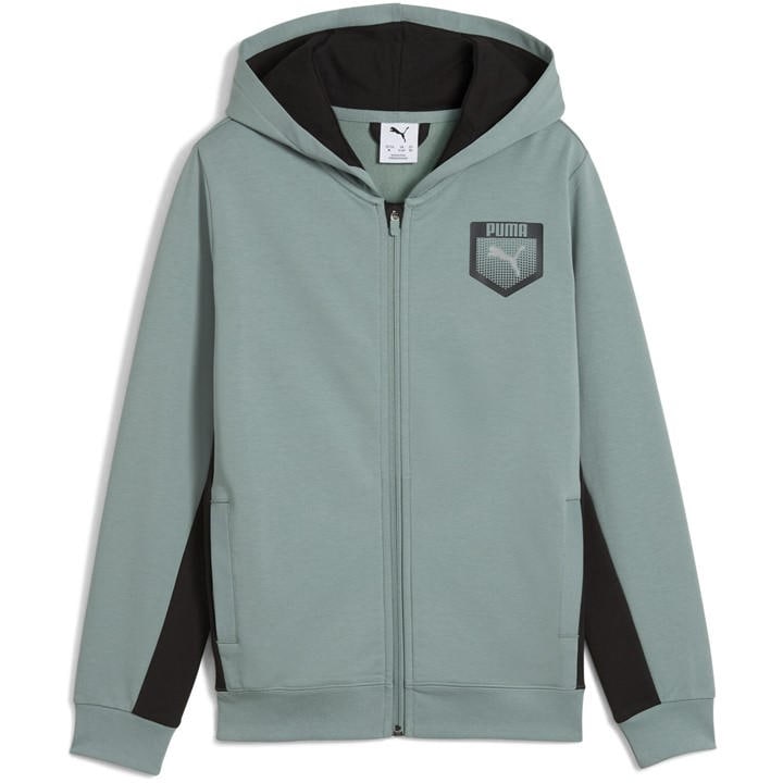 Puma  Kids Green ' Active Full-Zip Hoodie in Size 7 - 8 Years, Sports Direct