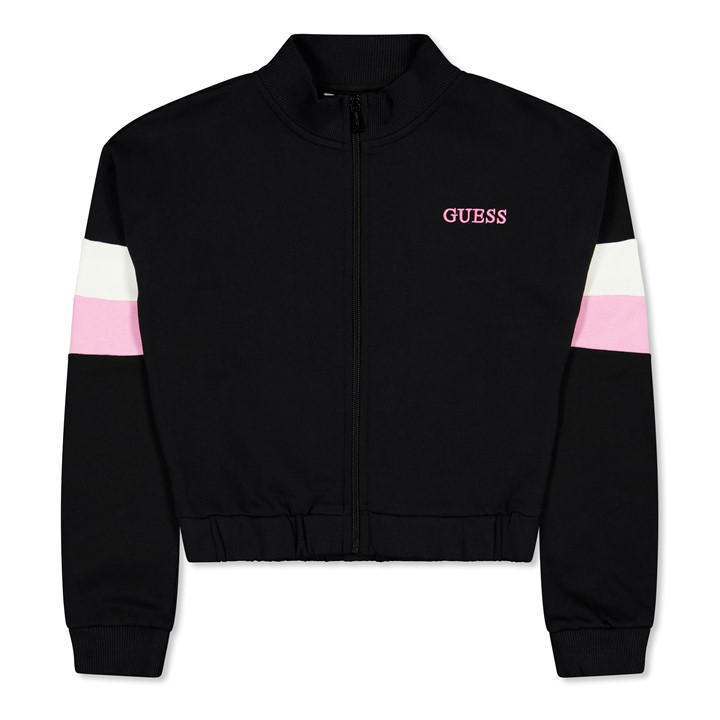 Guess Girls Black Kids' Zip Hoodie in Size 11 - 12 Years, Sports Direct