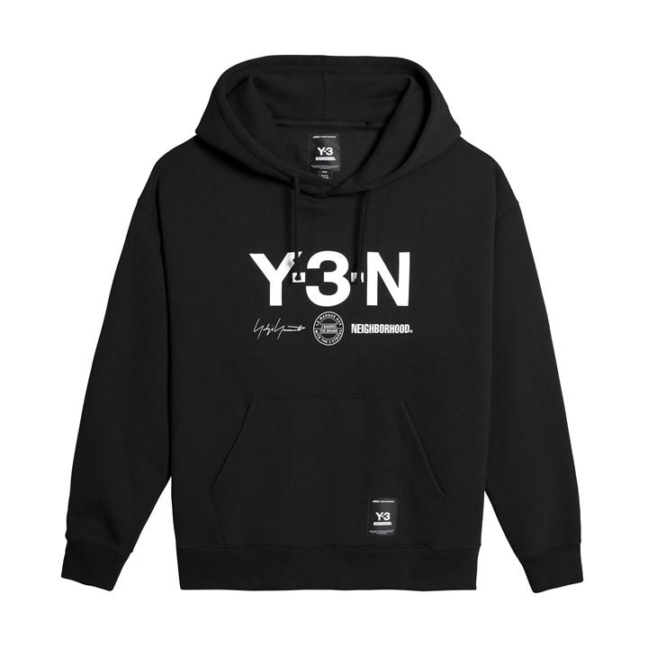Y3 Men's Black X Neighborhood Graphic Hoodie in Size L, Sports Direct
