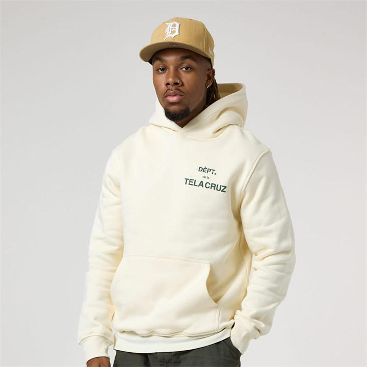 Tela Cruz Men's Cream Over The Head Hoodie in Size XS, Sports Direct