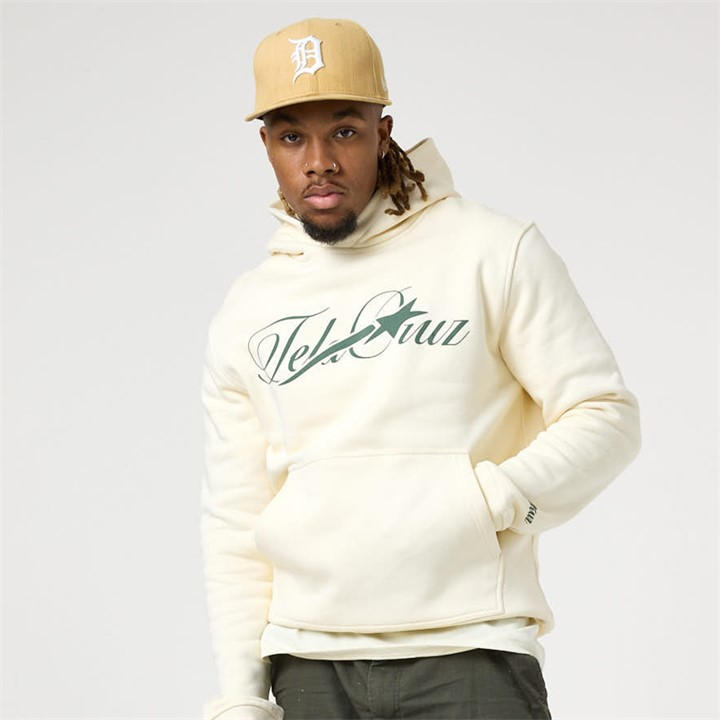 Tela Cruz Men's Cream Over The Head Hoodie in Size XS, Sports Direct