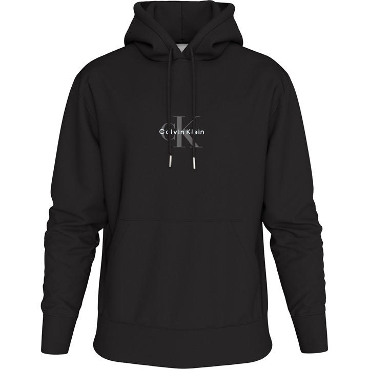 Calvin Klein Jeans Men's Black Monogram Pull Over Hoodie in Size XL, Sports Direct