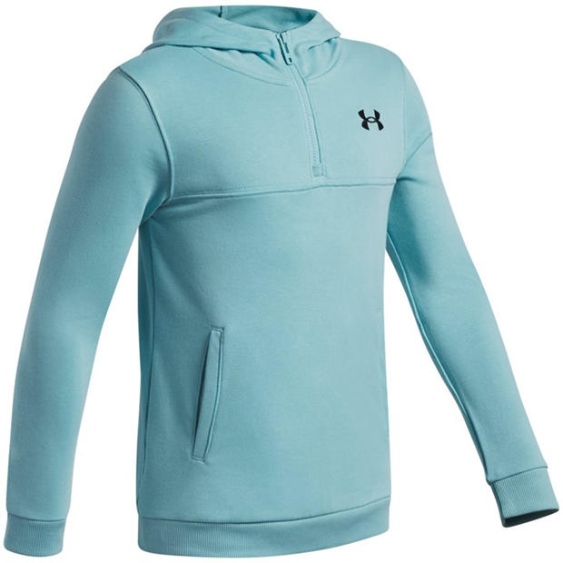Blue/Black - Under Armour - Kids' Rival Quarter Zip Hoodie