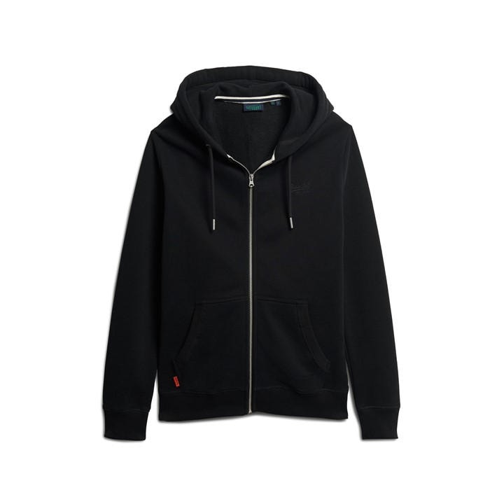 Superdry Men's Black Basic Zip Hoodie in Size XL, Sports Direct