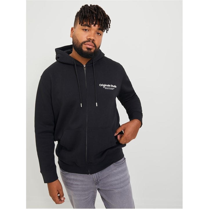 Jack And Jones Men's Black Vest Zip Hoodie in Size XXXXXL, Sports Direct