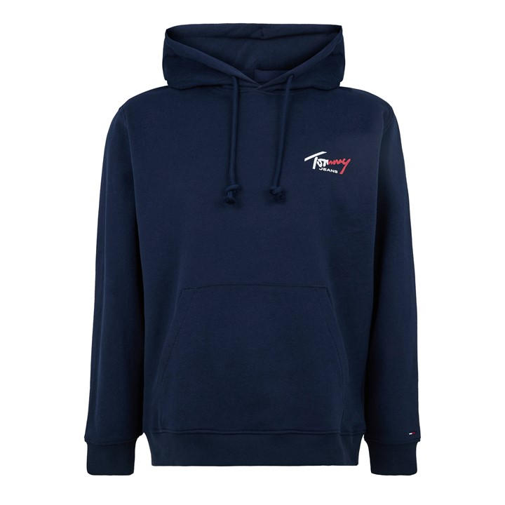 Tommy Jeans Men's Blue Regular Signature Over The Head Hoodie