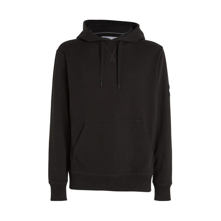 Calvin Klein Jeans Men's Black Monogram Badge Hoodie in Size 3XL, Sports Direct