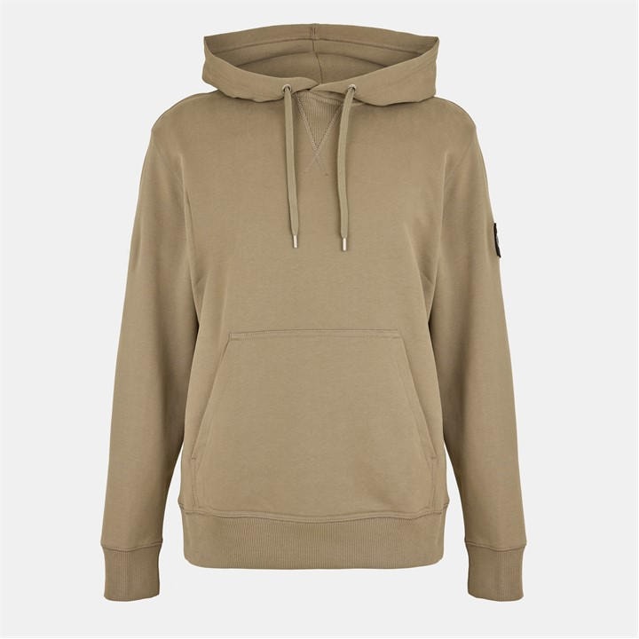 Calvin Klein Jeans Men's Beige Monogram Badge Hoodie in Size XS, Sports Direct