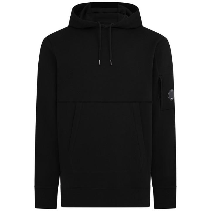 Cp Company Men's Black Micro Lens Over-The-Head Hoodie in Size XS, Sports Direct