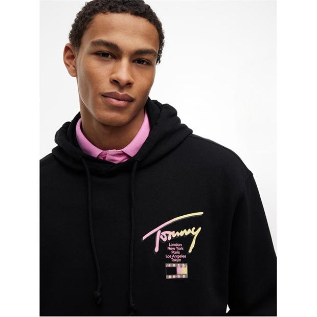 Black - Tommy Jeans - Men's Overhead Hoodie