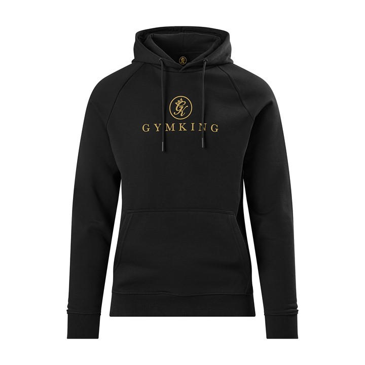 Gym King Men's Pro Cotton Pull Over Hoodie - Black/Gold - Small - Image 4