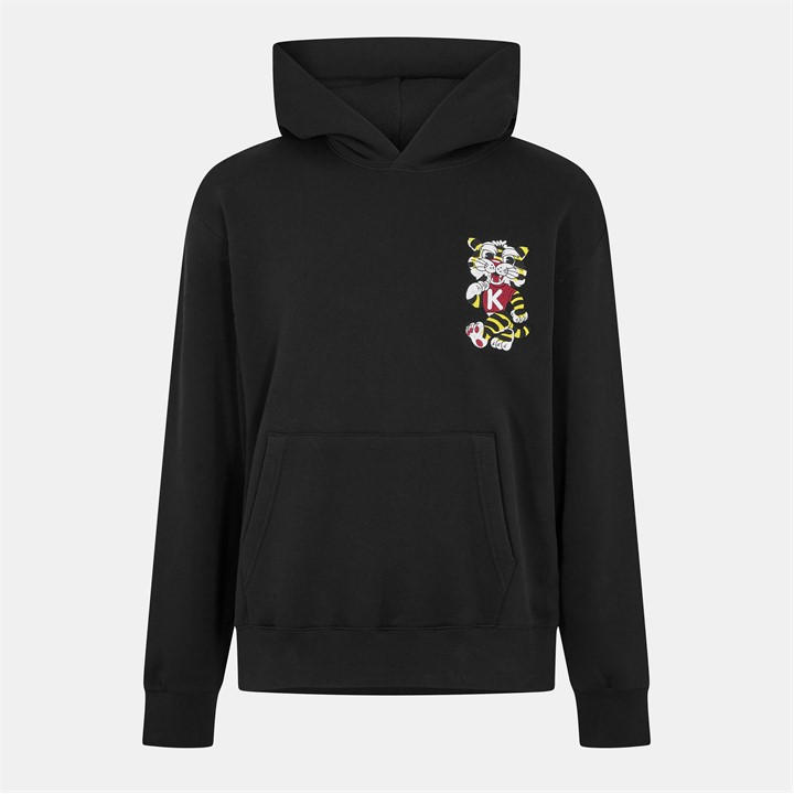 Kenzo Men' Black Tiger Heart Pull Over Hoodie in Size S, Sports Direct
