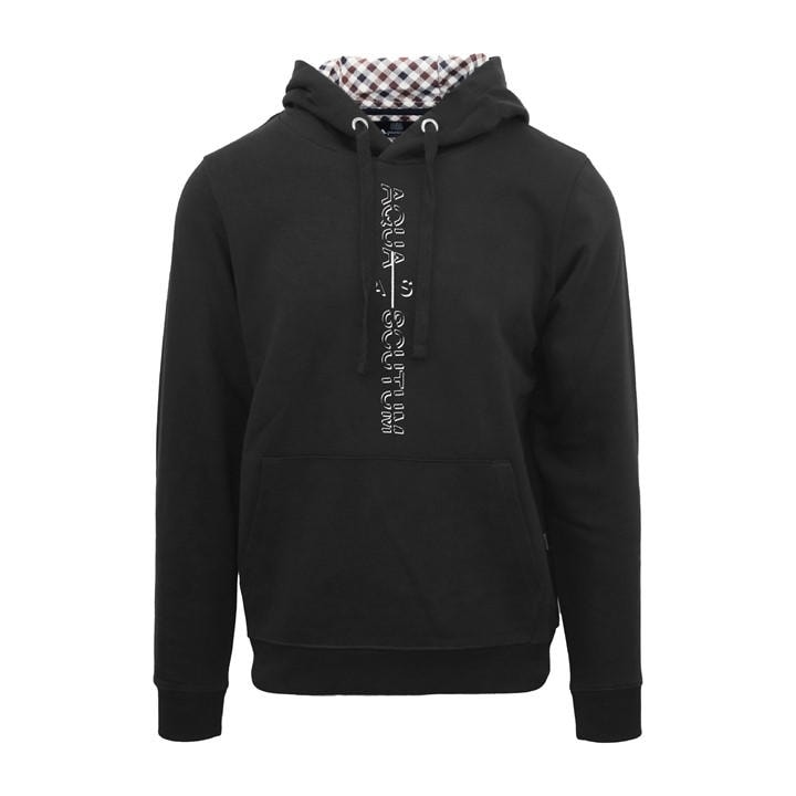 Aquascutum Men's Black Hdy Sweat Pull Over Hoodie in Size 2XL, Sports Direct