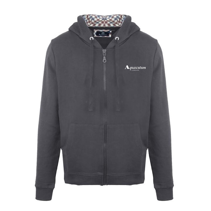 Aquascutum Men's Grey Zip Hood Sweat Zip Hoodie in Size M, Sports Direct