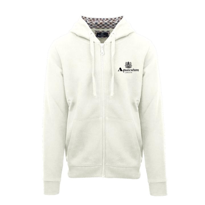 Aquascutum Men' Yellow Zip Hooded Sweatshirt in Size S, Sports Direct