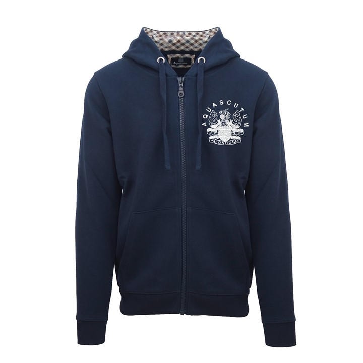 Aquascutum Men's Blue Zip Hoodie in Size M, Sports Direct