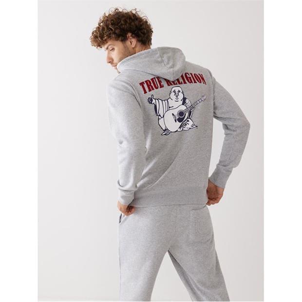Heather Grey - True Religion - Men's Buddha Overhead Hoodie