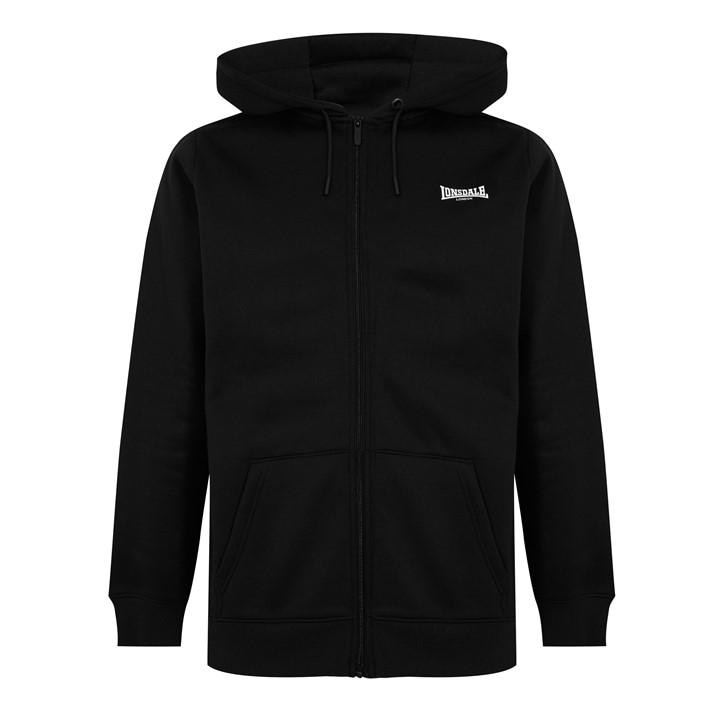 Lonsdale Men's Black Essential Zip Hoodie in Size L, Sports Direct