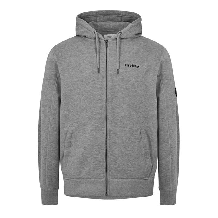 Firetrap Men's Grey Brunel Full Zip Fleece Hoodie in Size XS, Sports Direct