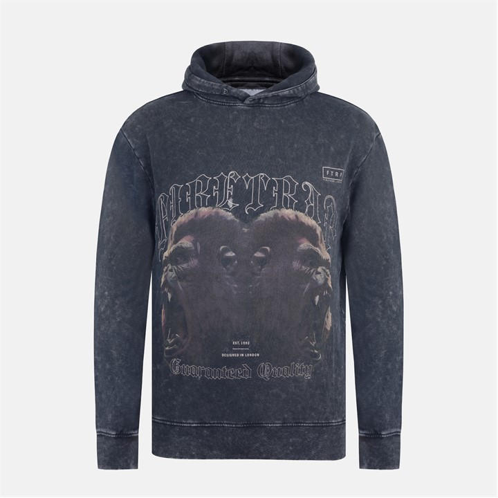 Firetrap Men' Grey Graphic Hoodie in Size S, Sports Direct