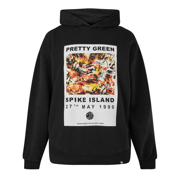 Pretty Green Men' Black Overhead Hoodie in Size S, Sports Direct