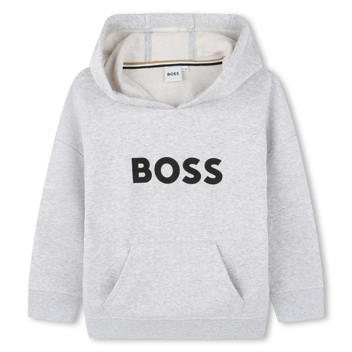 Boss Boys Grey Kids Logo Over-The-Head Hoodie, Bold Logo in Size 11 - 12 Years, Sports Direct