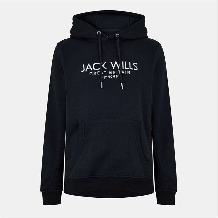 Jack Wills Men's Black Batsford Logo Hoodie in Size XL, Sports Direct