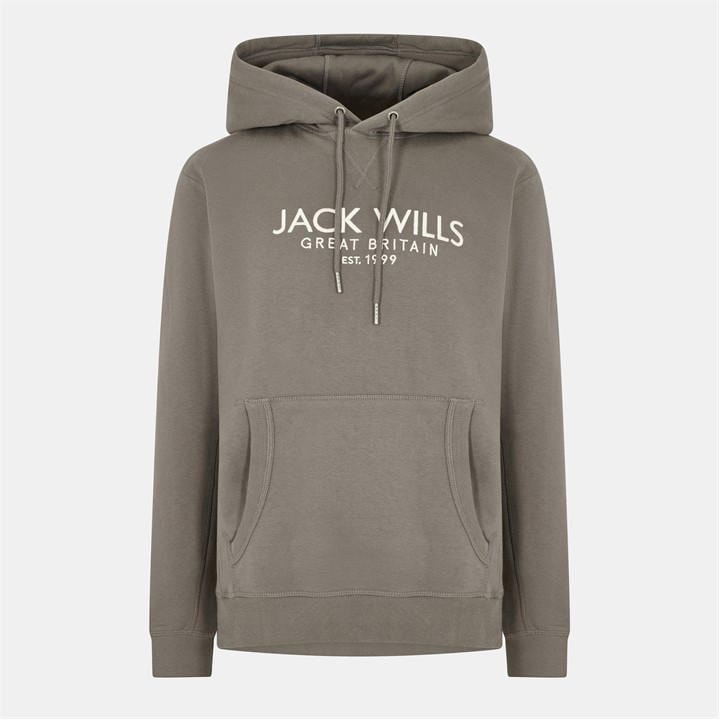 Jack Wills Men's Grey Batsford Logo Hoodie in Size 2XL, Sports Direct
