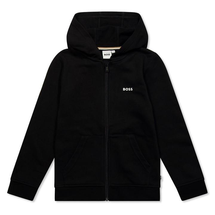 Boss Boys Black Kids Small Logo Full-Zip Hoodie in Size 14 - 16 Years, Sports Direct