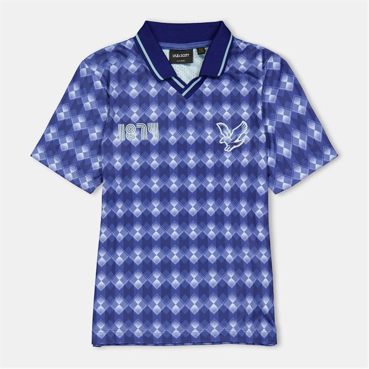 Lyle And Scott Boys Blue Kids' Argyle Short-Sleeve Polo Shirt in Size 5 - 6 Years, Sports Direct
