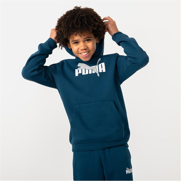 Navy - Puma - Logo Hoodie Junior Boys