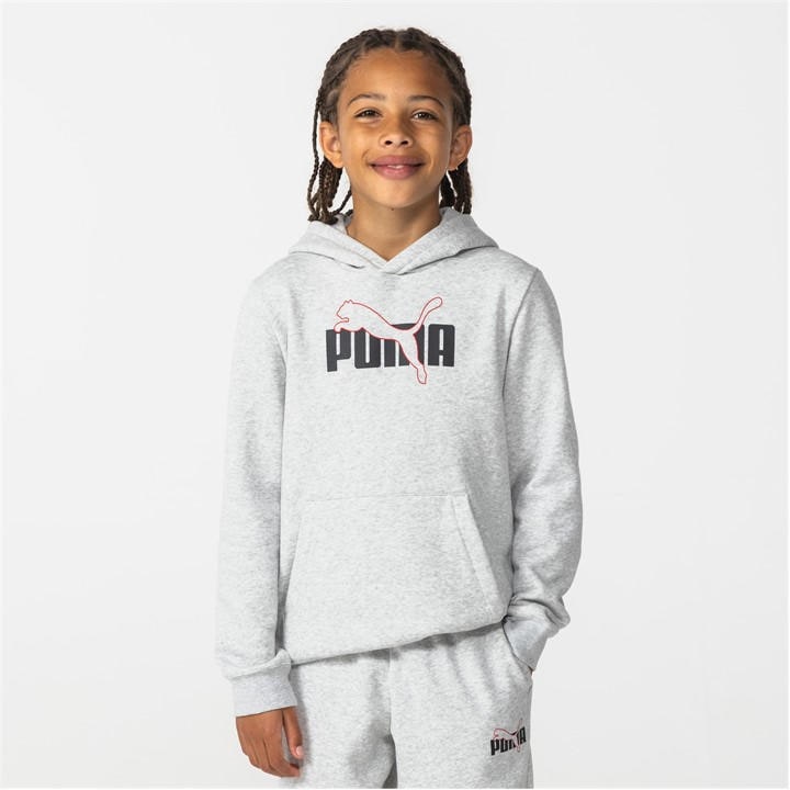 Puma Boys Grey Logo Hoodie  in Size 11 - 12 Years, Sports Direct