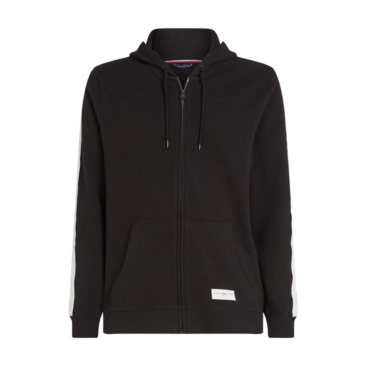 Tommy Hilfiger Men' Black Long-Sleeved Full Zip Hoodie in Size S, Sports Direct