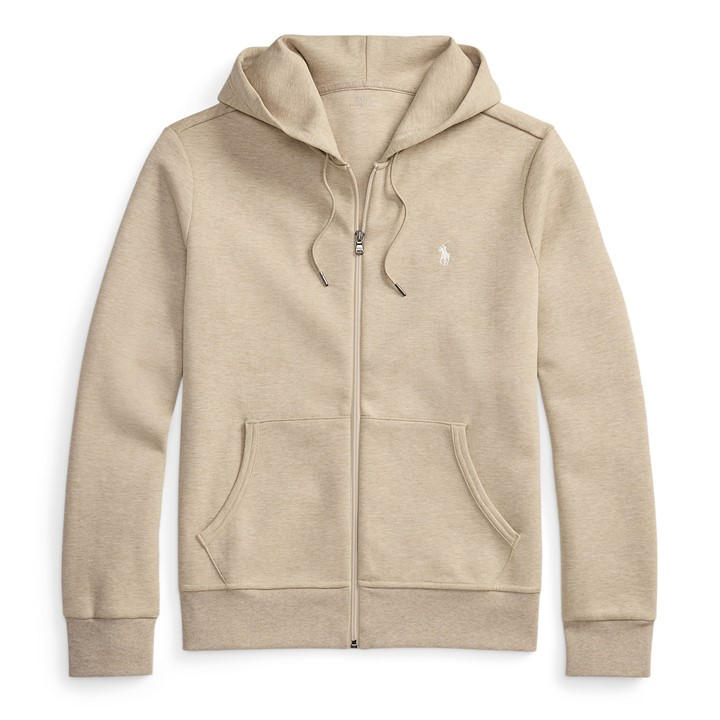 Polo Ralph Lauren Men's Beige Full-Zip Tech Hoodie in Size L, Sports Direct