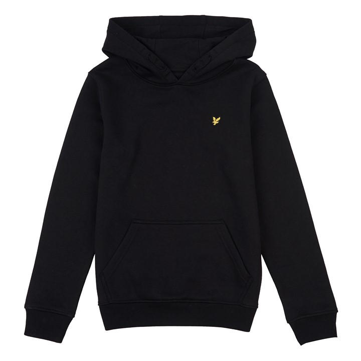 Lyle And Scott Boys Black Logo Fleece Hoodie  in Size 10 - 11 Years, Sports Direct