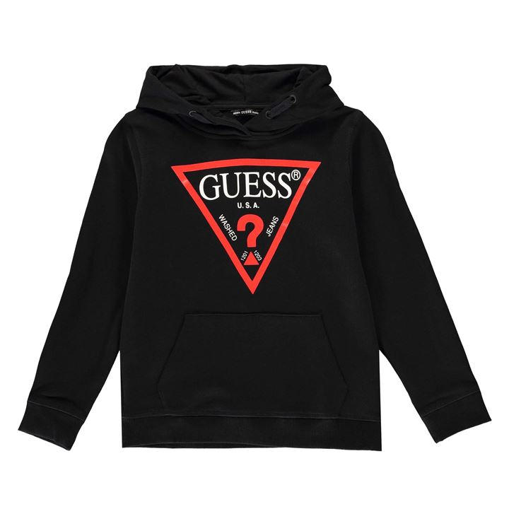 Guess Boys Black Triangle Logo Oth Hoodie in Size 11 - 12 Years, Sports Direct