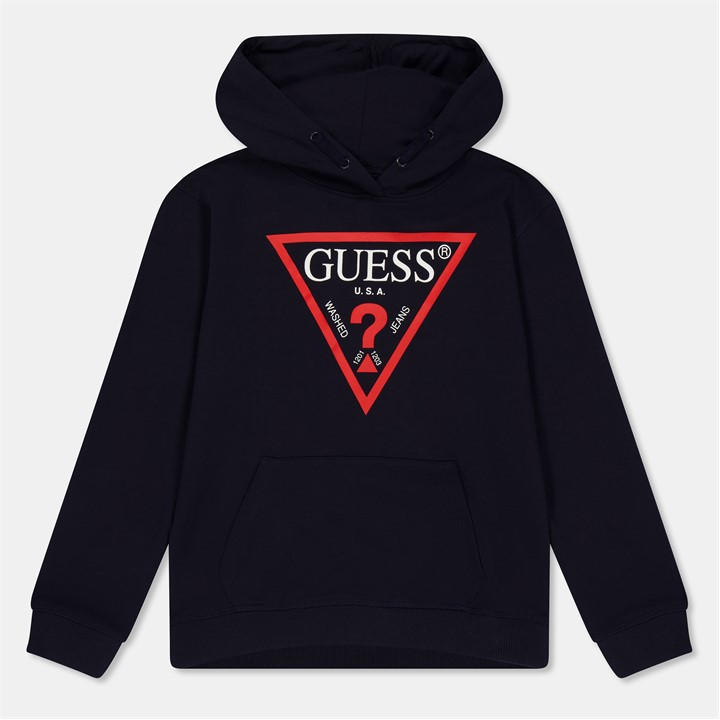 Guess Boys Blue Triangle Logo Oth Hoodie in Size 9 - 10 Years, Sports Direct