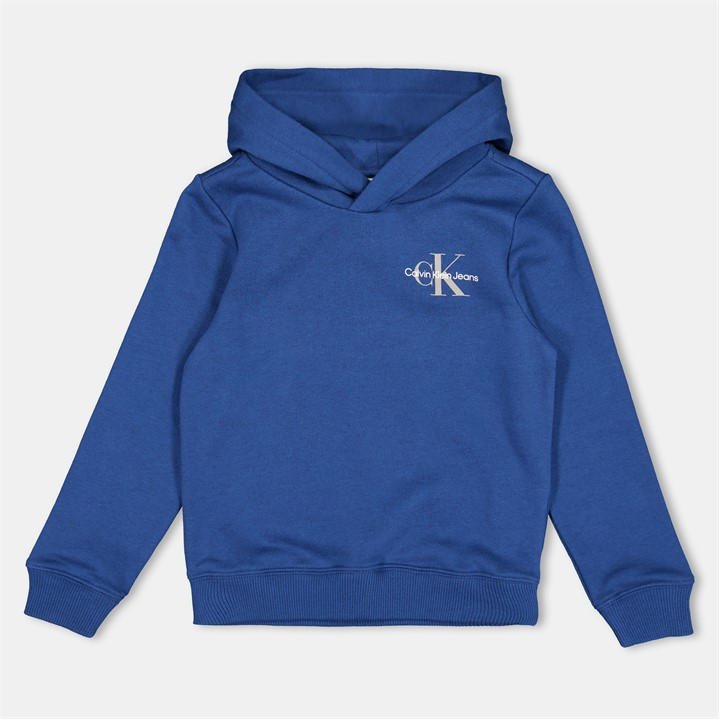 Calvin Klein Jeans Boys Blue Kids' Small Mono Pullover Hoodie in Size 9 - 10 Years, Sports Direct