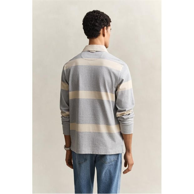 Grey Melange 93 - Gant - Men's Rugby Polo Shirt