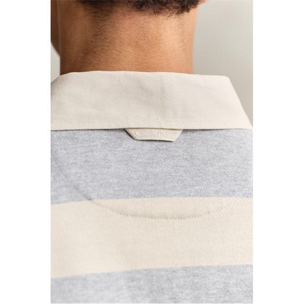 Grey Melange 93 - Gant - Men's Rugby Polo Shirt