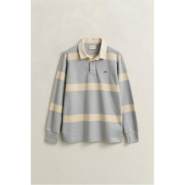 Grey Melange 93 - Gant - Men's Rugby Polo Shirt