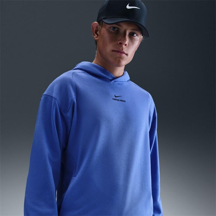 Nike Men' Blue Pro Hoodie in Size S, Sports Direct