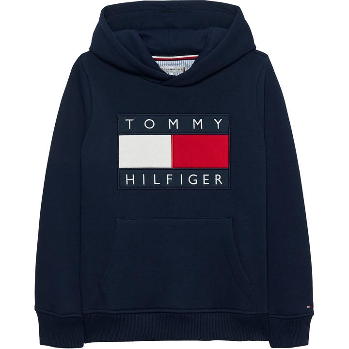 Tommy Hilfiger Boys Blue Kids' Heritage Pull Over Hoodie in Size 9 - 10 Years, Sports Direct